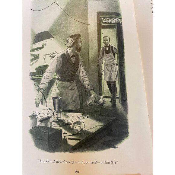1951 Alexander Graham Bell Vintage Illustrated Book ATT Homeschool Telephone His - Picture 3 of 7